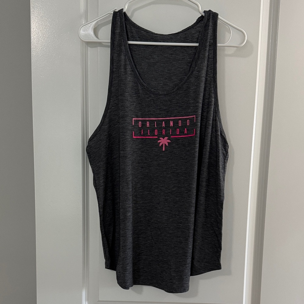 Women's Under Armour Gray Tank Top with Pink Print